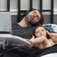 Small child wears down father til he passes out; steals laptop to watch YouTube
